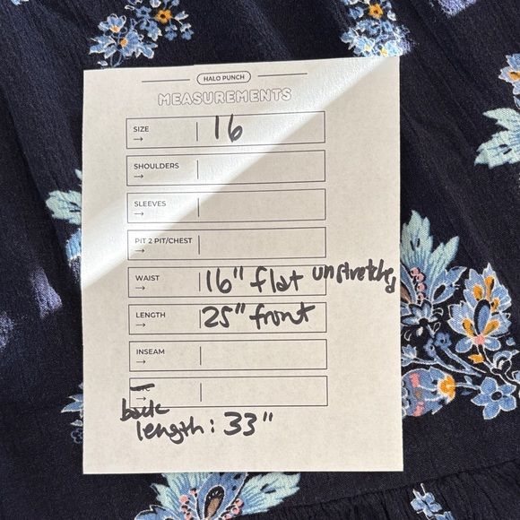 Lane Bryant Navy High-Low Floral Maxi Skirt size 16 some flaws coquette light - Picture 12 of 12